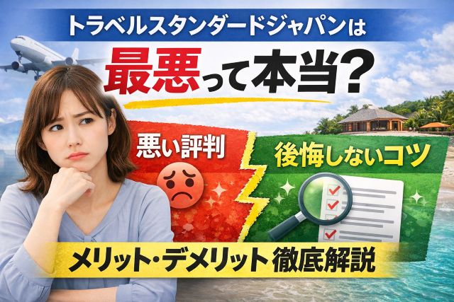 トラベルスタンダードジャパンは最悪って本当？メリットとデメリットを冷静にチェック
