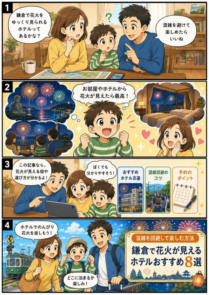 この記事の紹介をする4コマ漫画