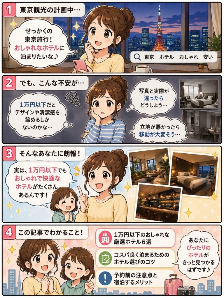 この記事の紹介をする4コマ漫画
