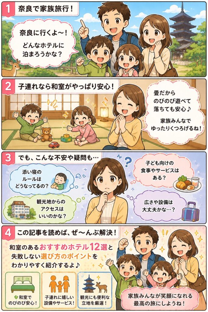 この記事の紹介をする4コマ漫画