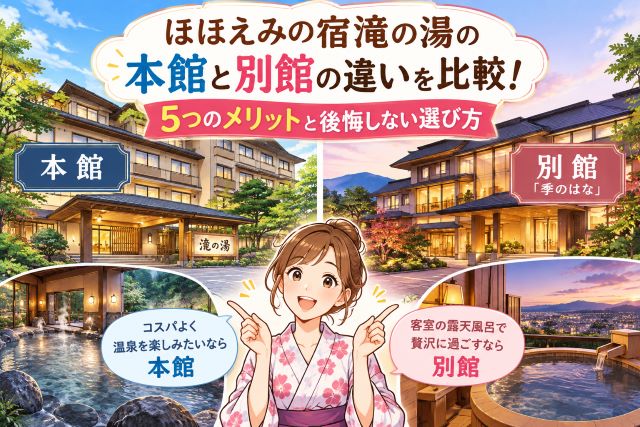 ほほえみの宿滝の湯の本館と別館の違いを比較！5つのメリットと後悔しない選び方