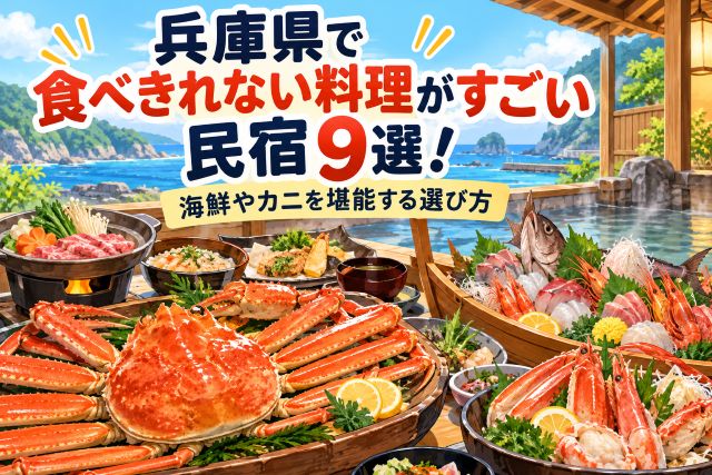 兵庫県で食べきれない料理がすごい民宿9選！海鮮やカニを堪能する選び方