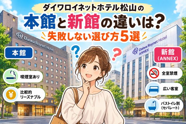 ダイワロイネットホテル松山の本館と新館の違いは？失敗しない選び方5選