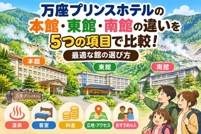 万座プリンスホテルの本館・東館・南館の違いを5つの項目で比較！最適な館の選び方
