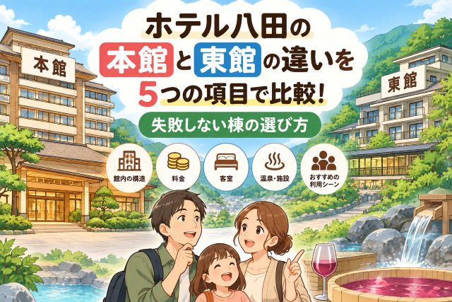 ホテル八田の本館と東館の違いを5つの項目で比較！失敗しない棟の選び方